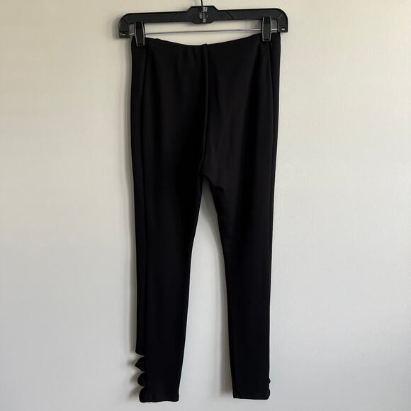 Carmen Marc Valvo Leggings Twist Ankle Detail Black PP NWT - Picture 4 of 6
